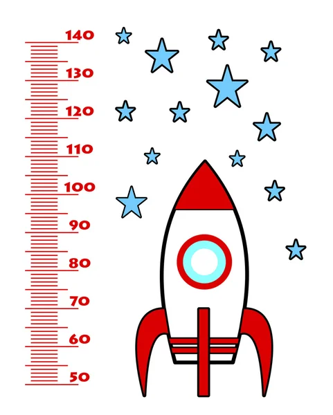 Rakete. Meter oder Meter Wandhöhe von 50 bis 140 Zentimeter lizenzfreie Stockvektoren