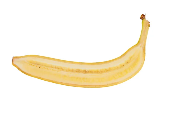 Half Banana White Isolated Background Clipping Path — Stock Photo, Image