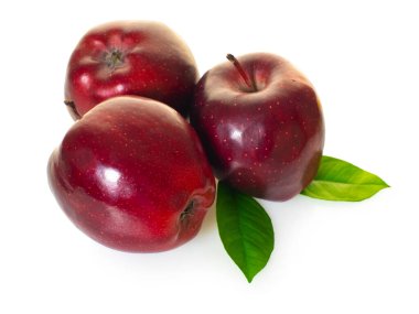 Beyaz izole arkaplanda kırmızı elmalar