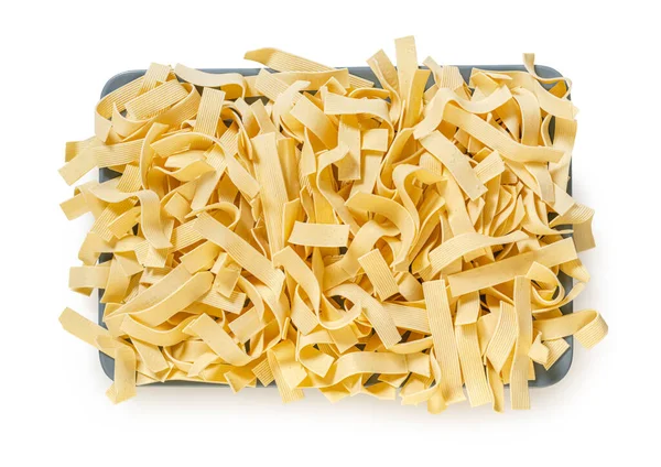 Raw Pasta Top View White Isolated Background — Stock Photo, Image