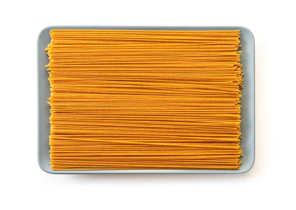 Raw Pasta Top View White Isolated Background — Stock Photo, Image