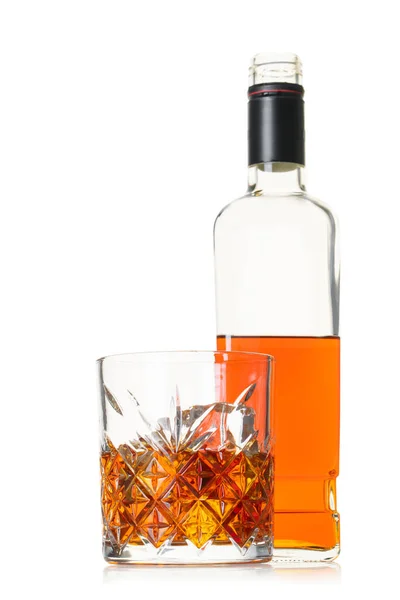 Bevanda Alcolica Whisky Sfondo Bianco Isolato — Foto Stock