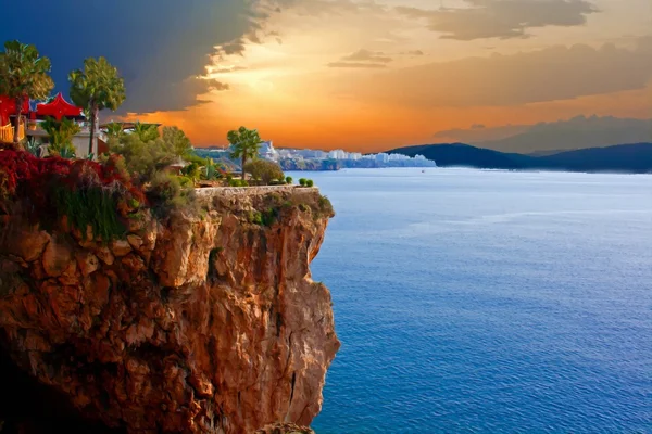 Immagine in stile pittorico di una veduta di Antalya Turchia — Foto Stock