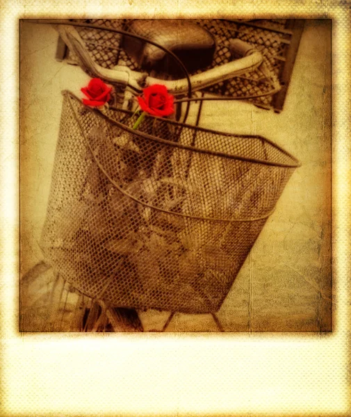 Old vintage effect instant photo of bicycle — Stock Photo, Image