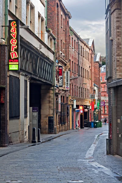 Mathew Street, Liverpool, Wielka Brytania, domu klubu Cavern — Zdjęcie stockowe