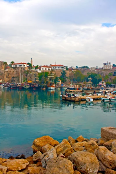 Pintura digital de Kaleici, porto da cidade velha de Antalya, Turquia — Fotografia de Stock
