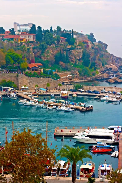 Pintura digital de Kaleici, porto da cidade velha de Antalya, Turquia — Fotografia de Stock