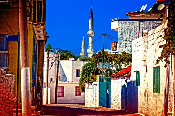 Digital painting of a Turkish village street scene — Stock Photo, Image