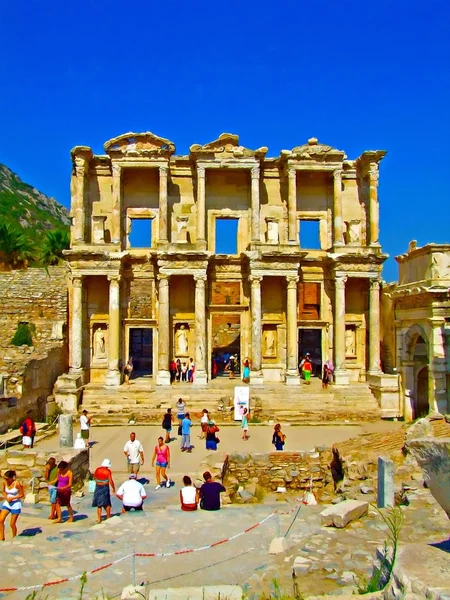 De bibliotheek van celsus in Efeze — Stockfoto