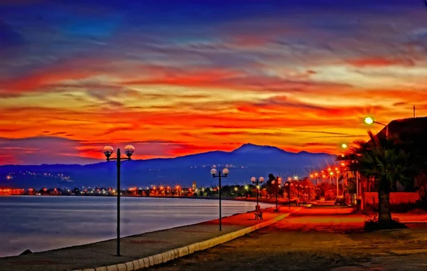 Promenade at sunset — Stock Photo, Image