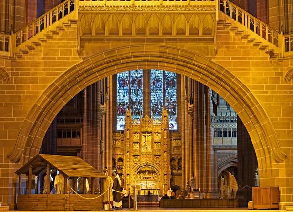 Interno della Cattedrale Anglicana di Liverpool Inghilterra — Foto Stock