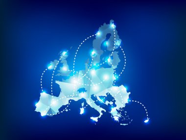 Європейський Союз карту Полігональні з світильники місць