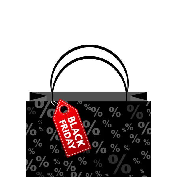 Fekete péntek bevásárló táska — Stock Vector