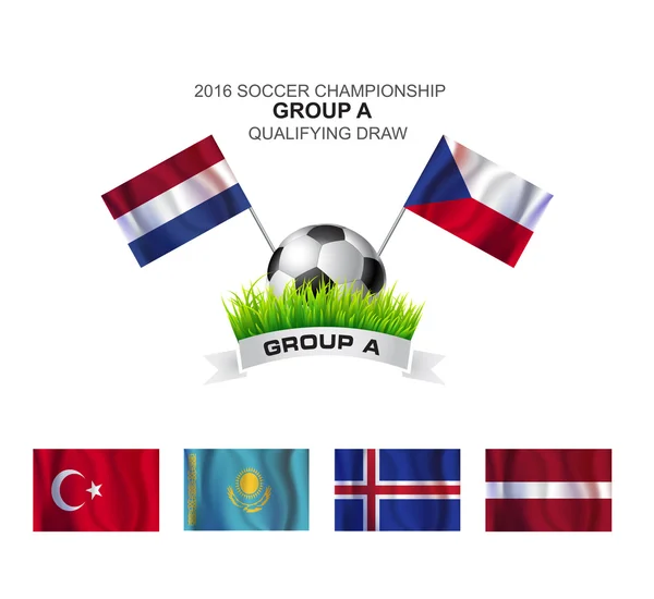 2016 fotboll en kvalificerande gruppspel — Stock vektor