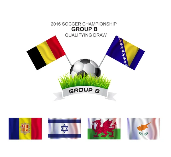 2016 soccer championship grupp b kvalificerande Rita — Stock vektor