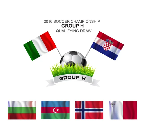 2016-ban soccer championship h-csoport selejtezőben — Stock Vector