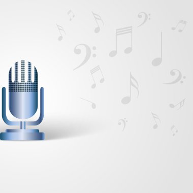 Mikrofon şekli ve nota müzik arka plan