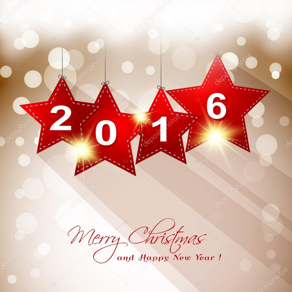 2016 hanging star with long shadow greeting card