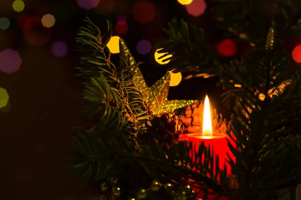 Christmas candle lights — Stock Photo, Image