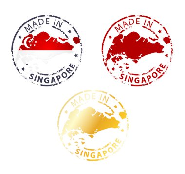 Singapur damga - zemin otantik damga ülke harita ile yapılan