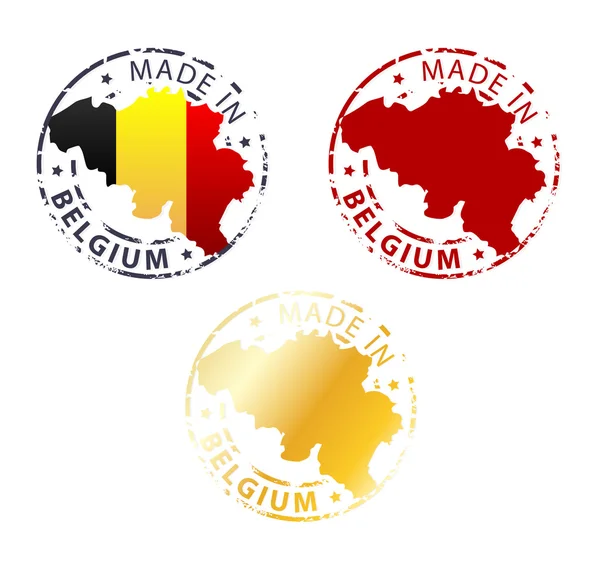 Марка Made in Belgium - штемпель с картой страны — стоковый вектор