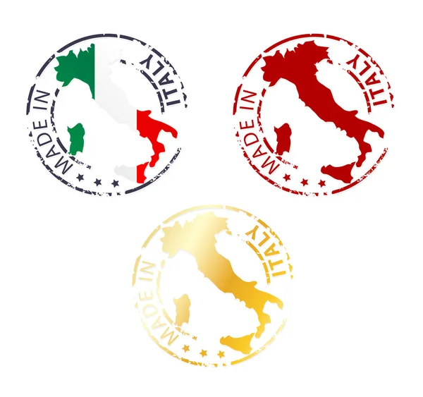 Gyártott-ban Olaszország bélyegző - földi hiteles bélyegző ország Térkép — Stock Vector