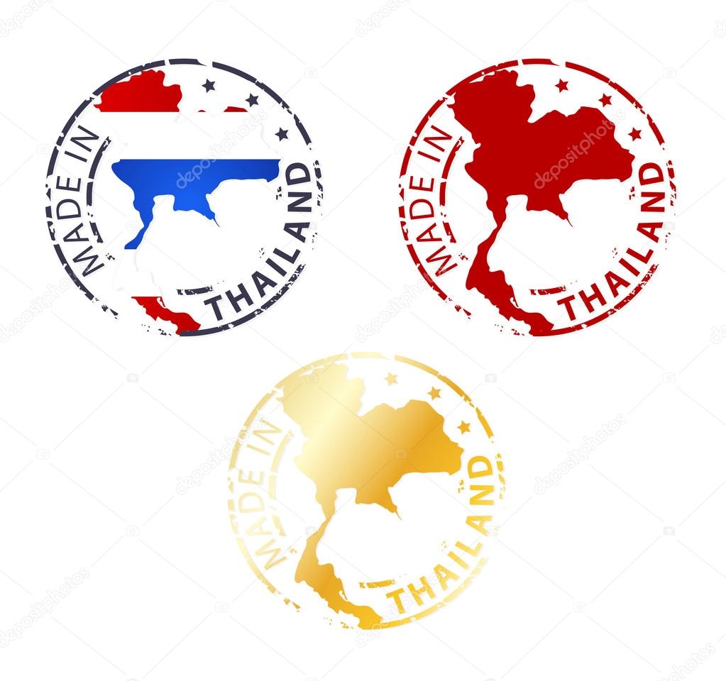 Made in Thailand stamp ground authentic stamp with country map Stock