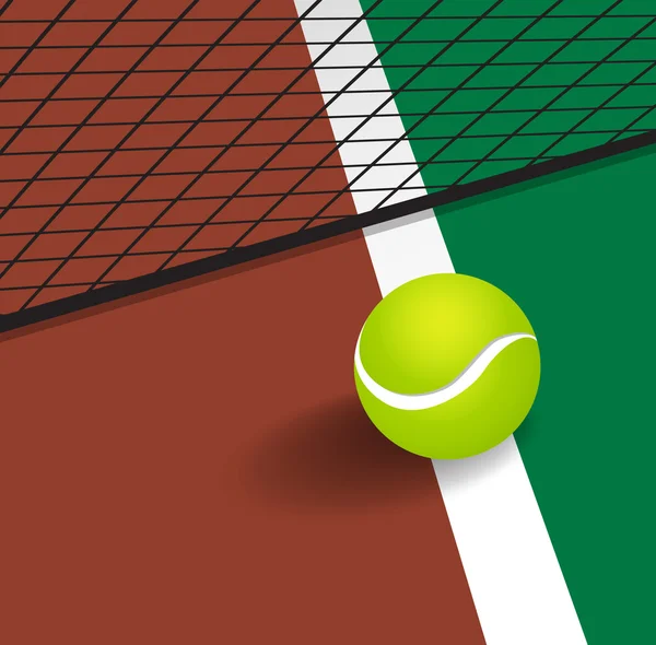 Tennisball an der Ecklinie — Stockvektor