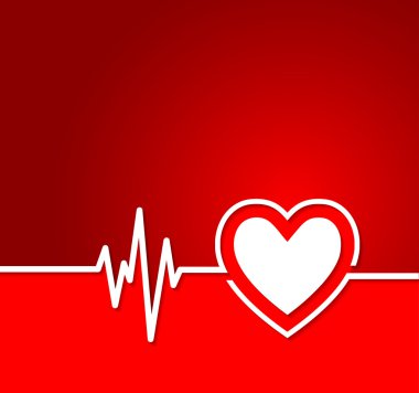 Kalp şekli konsepti ile kalp kardiyogram. Arka plan f olarak yararlı