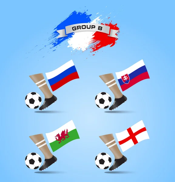 Francia Campeonato de Fútbol Torneo Final Grupo B — Vector de stock