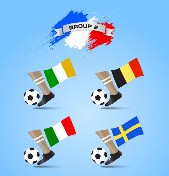 France Soccer Championship Final Tournament Group E — Stock Vector