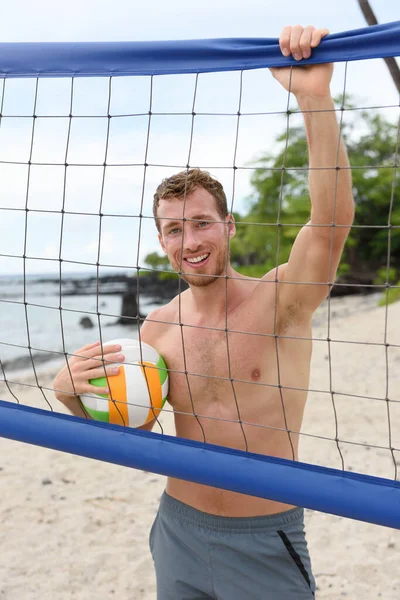 Beach volley uomo stile di vita attivo ritratto — Foto Stock