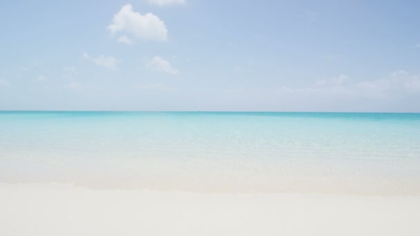 Praia caribenha - fundo de praia paradisíaco perfeito com oceano azul-turquesa — Vídeo de Stock