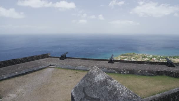 St. Kitts Brimstone Hill Festung auf St. Kitts - Karibik-Kreuzfahrtziel — Stockvideo