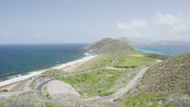 Paisaje natural de San Cristóbal en el Caribe - destino de cruceros del Caribe — Vídeos de Stock