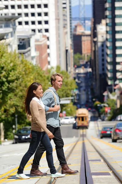 San Francisco city street people students walking — Stock Photo, Image