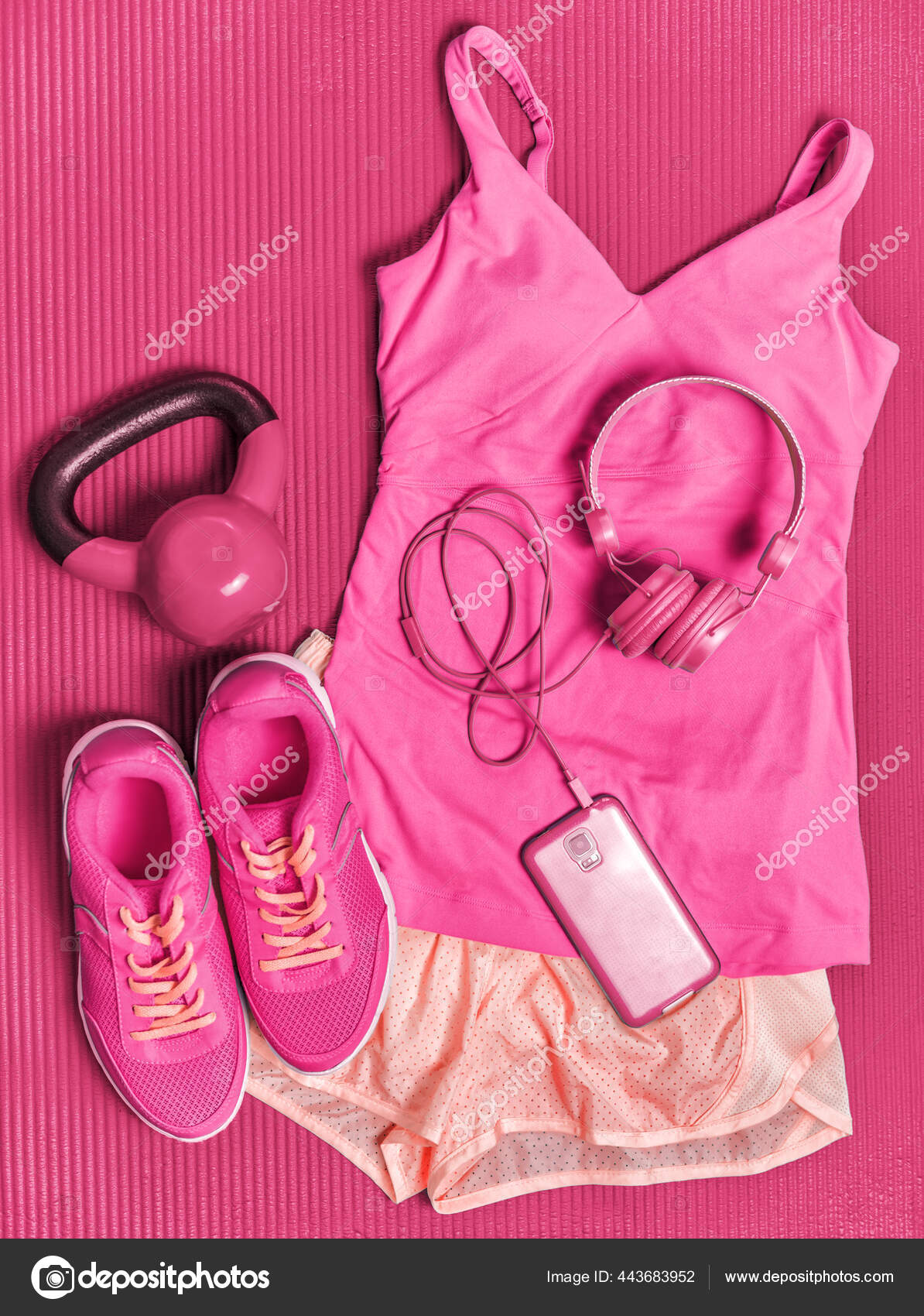 Activewear fitness clothes outfit - girly pink fashion sportswear