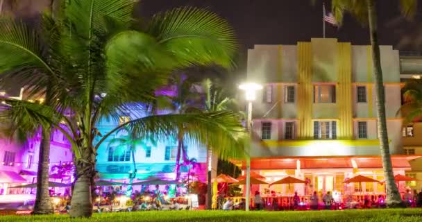 Timelapse: Miami Beach, Art Deco District, Floryda, USA — Wideo stockowe