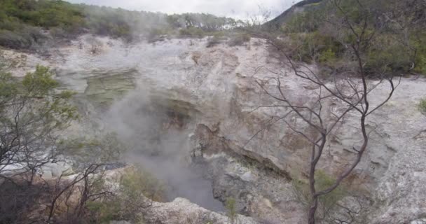 Yeni Zelanda 'nın ünlü turizm ve seyahat merkezi Waiotapu Rotorua — Stok video