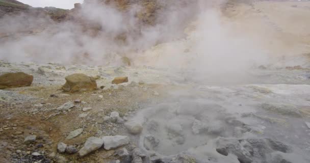 Mudpot primavera calda Islanda natura paesaggio vulcano — Video Stock