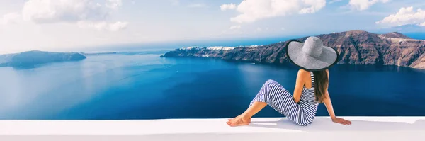 Reizen luxe cruise vakantie vrouw banner — Stockfoto