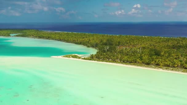 Drone video de la Polinesia Francesa Isla atolón Tahití Fakarava y Laguna Azul — Vídeo de stock