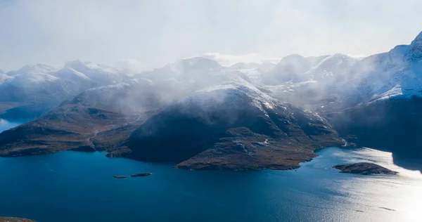Mountain landscape nature aerial drone image — Stockfoto