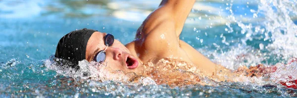 Piscina deporte rastreo nadador atleta bandera — Foto de Stock