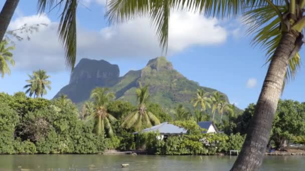 Polinesia Perancis Tahiti Bora Bora dan Gunung Otemanu — Stok Video