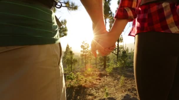 Par som håller varandra i handen — Stockvideo