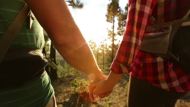 Pareja cogida de la mano — Vídeos de Stock