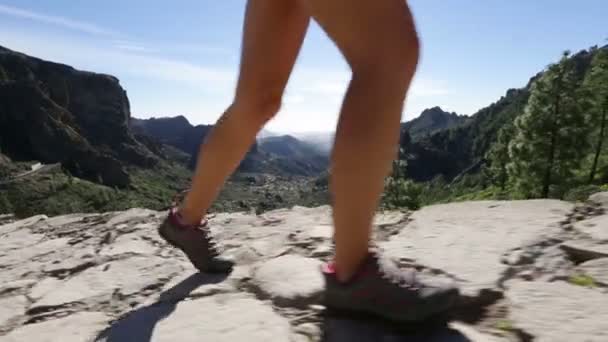 Hiker's  shoes. — Stock Video