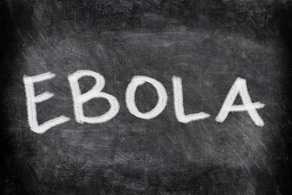 Ebola virus disease text on Blackboard — Stock Photo, Image