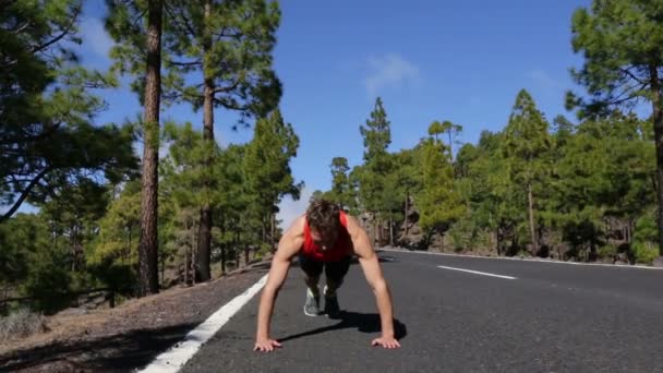 Push ups övning man — Stockvideo